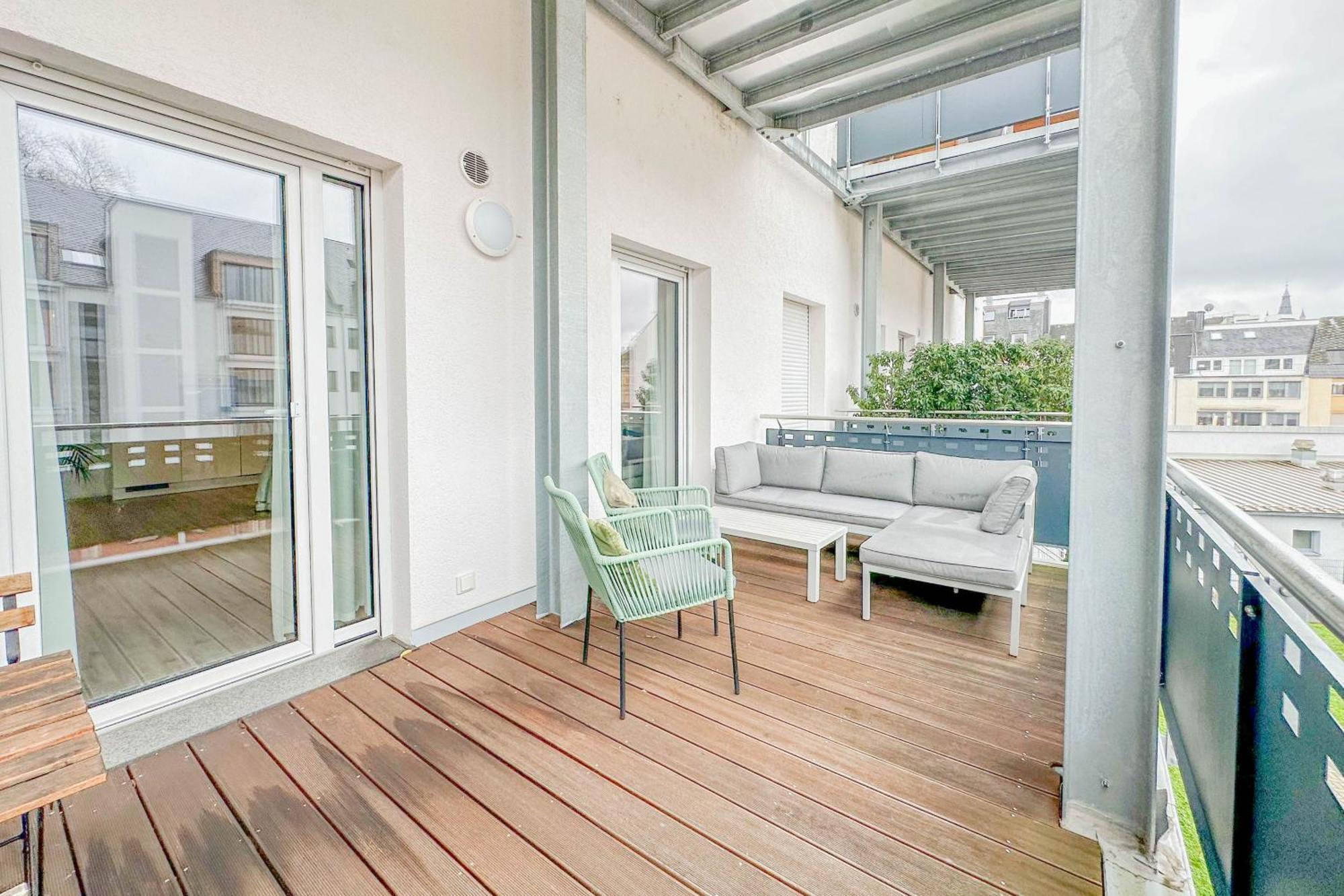 Modernes Trierer Cityloft Mit Grossem Balkon Dış mekan fotoğraf